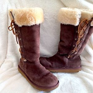 UGG Upsidedown Tall Lace Up Boots size 9